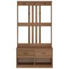 Hall Tree SANDENS 87x40x159.5cm Solid Wood Pine - Stylish Storage