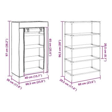 Shoe Cabinet Grey 60.5x30x97 cm - Stylish & Space-Saving