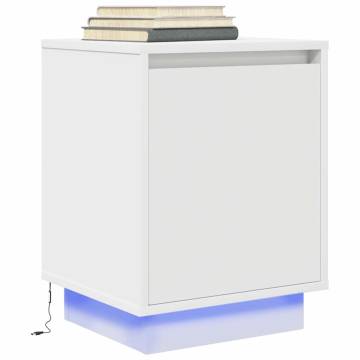 LED Bedside Cabinet - White 38x34x50 cm | Hipomarket