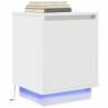 LED Bedside Cabinet - White 38x34x50 cm | Hipomarket