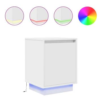 LED Bedside Cabinet - White 38x34x50 cm | Hipomarket