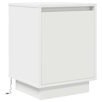 LED Bedside Cabinet - White 38x34x50 cm | Hipomarket