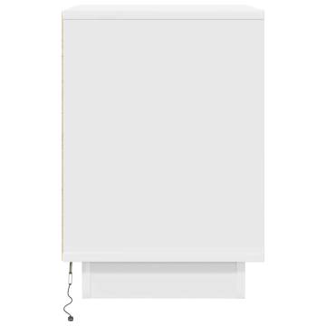 LED Bedside Cabinet - White 38x34x50 cm | Hipomarket