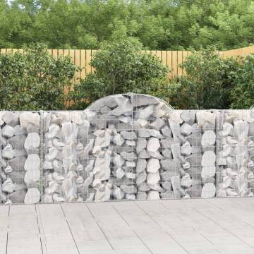 Arched Gabion Baskets - 2 pcs Galvanised Iron | Hipomarket