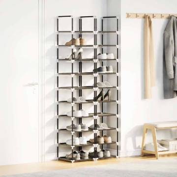 10-Tier Black Shoe Racks - 2 pcs | Space-Saving Storage Solution