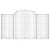 Arched Gabion Baskets - 2 pcs Galvanised Iron | Hipomarket