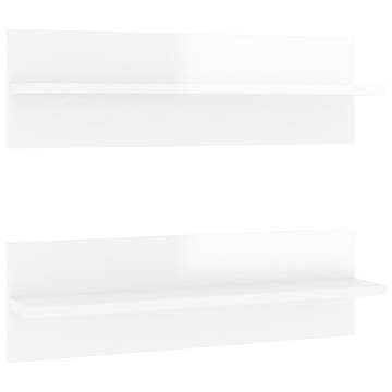 Elegant Wall Shelf Set - High Gloss White | Hipomarket