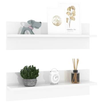 Elegant Wall Shelf Set - High Gloss White | Hipomarket