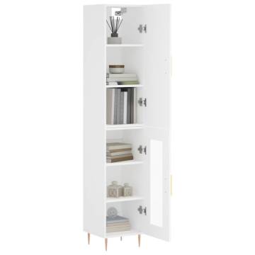 Stylish Highboard White 34.5x34x180 cm Engineered Wood