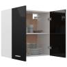 High Gloss Black Hanging Cabinet - Stylish Storage Solution