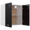 High Gloss Black Hanging Cabinet - Stylish Storage Solution