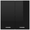 High Gloss Black Hanging Cabinet - Stylish Storage Solution