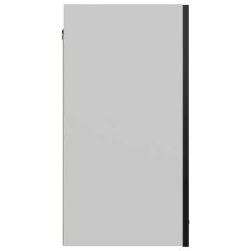 High Gloss Black Hanging Cabinet - Stylish Storage Solution