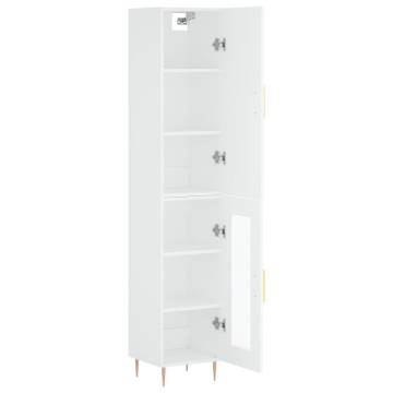 Stylish Highboard White 34.5x34x180 cm Engineered Wood