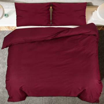 Duvet Cover Set Bordeaux 225x220 cm Cotton - Hipomarket