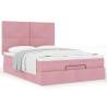  Ottoman Bed with Mattresses Pink 140x200cm Velvet Colour pink Size 140 x 200 cm Model plain design 