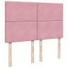 Elegant Pink Ottoman Bed with Mattresses - 140x200cm Velvet