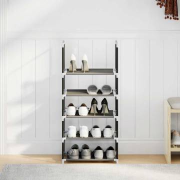 5-Tier Black Shoe Rack - Non-woven Fabric | Hipomarket UK