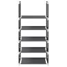 5-Tier Black Shoe Rack - Non-woven Fabric | Hipomarket UK