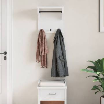 Wall-mounted Coat Rack SANDNES White - Solid Pine 43x30x42 cm