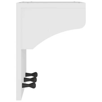 Wall-mounted Coat Rack SANDNES White - Solid Pine 43x30x42 cm