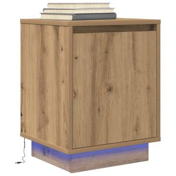 LED Bedside Cabinet in Artisan Oak - Stylish & Functional