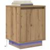  Bedside Cabinet with LED Lights Artisan Oak 38x34x50 cm Colour artisan oak Quantity in Package 1 