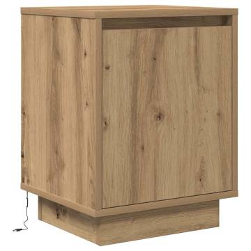 LED Bedside Cabinet in Artisan Oak - Stylish & Functional