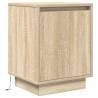 Sonoma Oak Bedside Cabinet with LED Lights - 38x34x50 cm