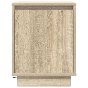 Sonoma Oak Bedside Cabinet with LED Lights - 38x34x50 cm