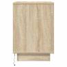 Sonoma Oak Bedside Cabinet with LED Lights - 38x34x50 cm