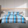 Blue and Grey Duvet Cover Set - 200x200 cm Cotton Bedding