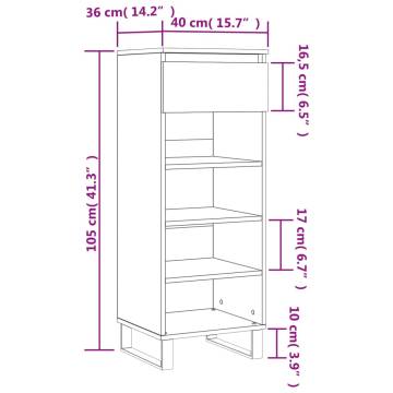 Shoe Cabinet Sonoma Oak - Stylish Storage Solution | HipoMarket