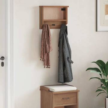 Wall-Mounted Coat Rack SANDNES | Solid Pine Wood - Hipomarket