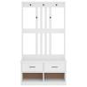 Stylish Hall Tree SANDENS White - Solid Pine Wood Storage Unit