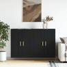 Wall Mounted Cabinets 2 pcs Black Engineered Wood Colour black Quantity in Package 2 Model wood 