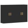 Wall Mounted Cabinets - 2 pcs Black Engineered Wood | HipoMarket