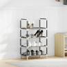 4-Tier Black Shoe Rack - Non-woven Fabric | HipoMarket