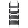 4-Tier Black Shoe Rack - Non-woven Fabric | HipoMarket