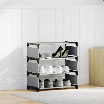 4-Tier Grey Shoe Rack | Organize Your Shoes Efficiently