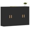 Wall Mounted Cabinets - 2 pcs Black Engineered Wood | HipoMarket