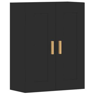 Wall Mounted Cabinets - 2 pcs Black Engineered Wood | HipoMarket