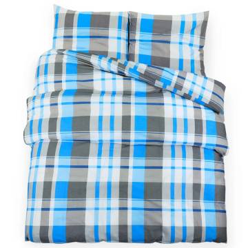 Duvet Cover Set Blue & Grey 240x220 cm - Soft Cotton Bedding