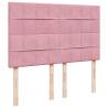 Ottoman Bed with Mattresses - Pink Velvet 140x200cm | HipoMarket