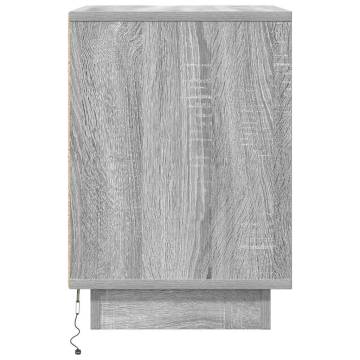 LED Bedside Cabinet Grey Sonoma - Stylish & Functional