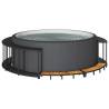 Stylish Hot Tub Surround with Storage & Wooden Step - Black