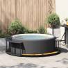 Stylish Hot Tub Surround with Storage & Wooden Step - Black