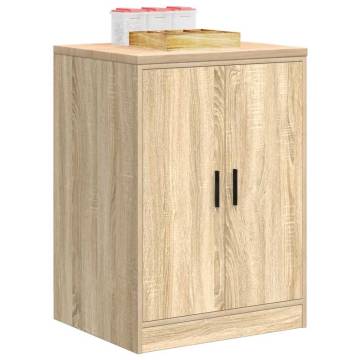 Garage Storage Cabinet Sonoma Oak - Solid Wood Pine 60x51x85 cm