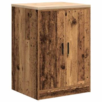 Old Wood Garage Storage Cabinet - 60x51x85 cm Solid Pine