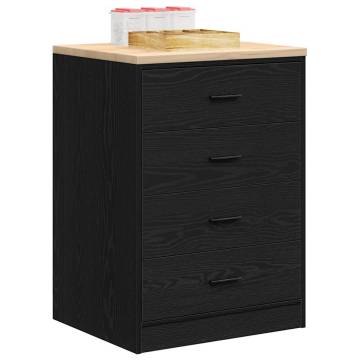 Garage Storage Cabinet Black 60x51x85 cm - Durable Pine Wood